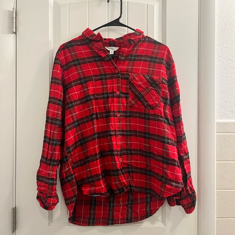 Time and Tru Red Plaid Shirt